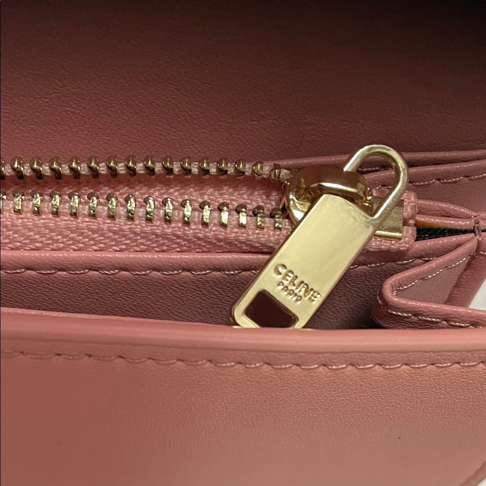 Celine Blush Leather Wallet with Gold Accent - Picture 4 of 8